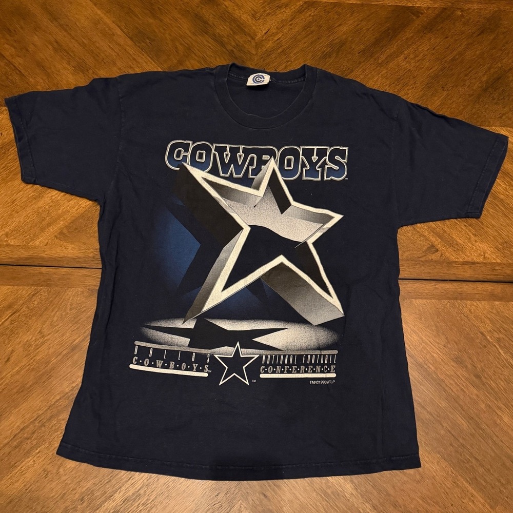 Vintage 1993 Dallas Cowboys T Shirt Mens XL Navy Blue College Concepts NFL Star